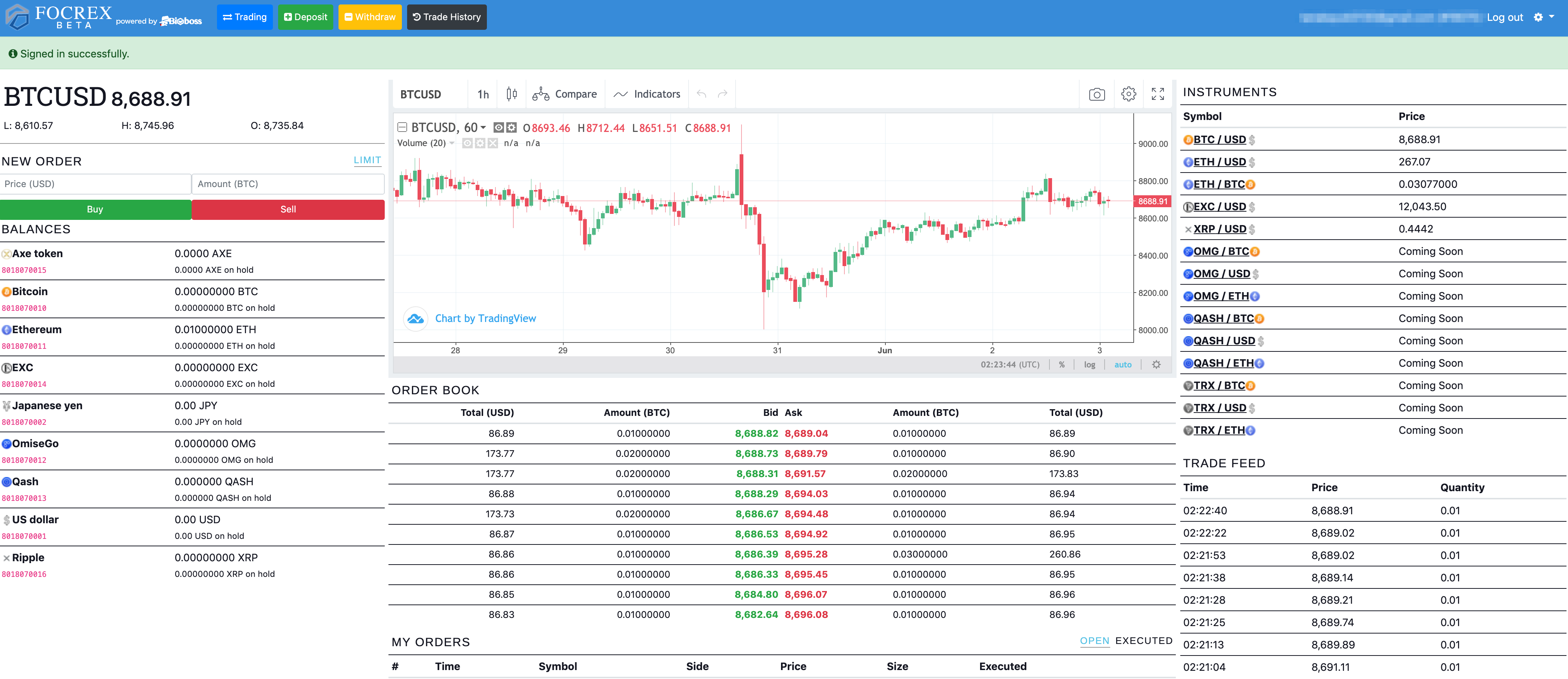 FOCREXの管理画面