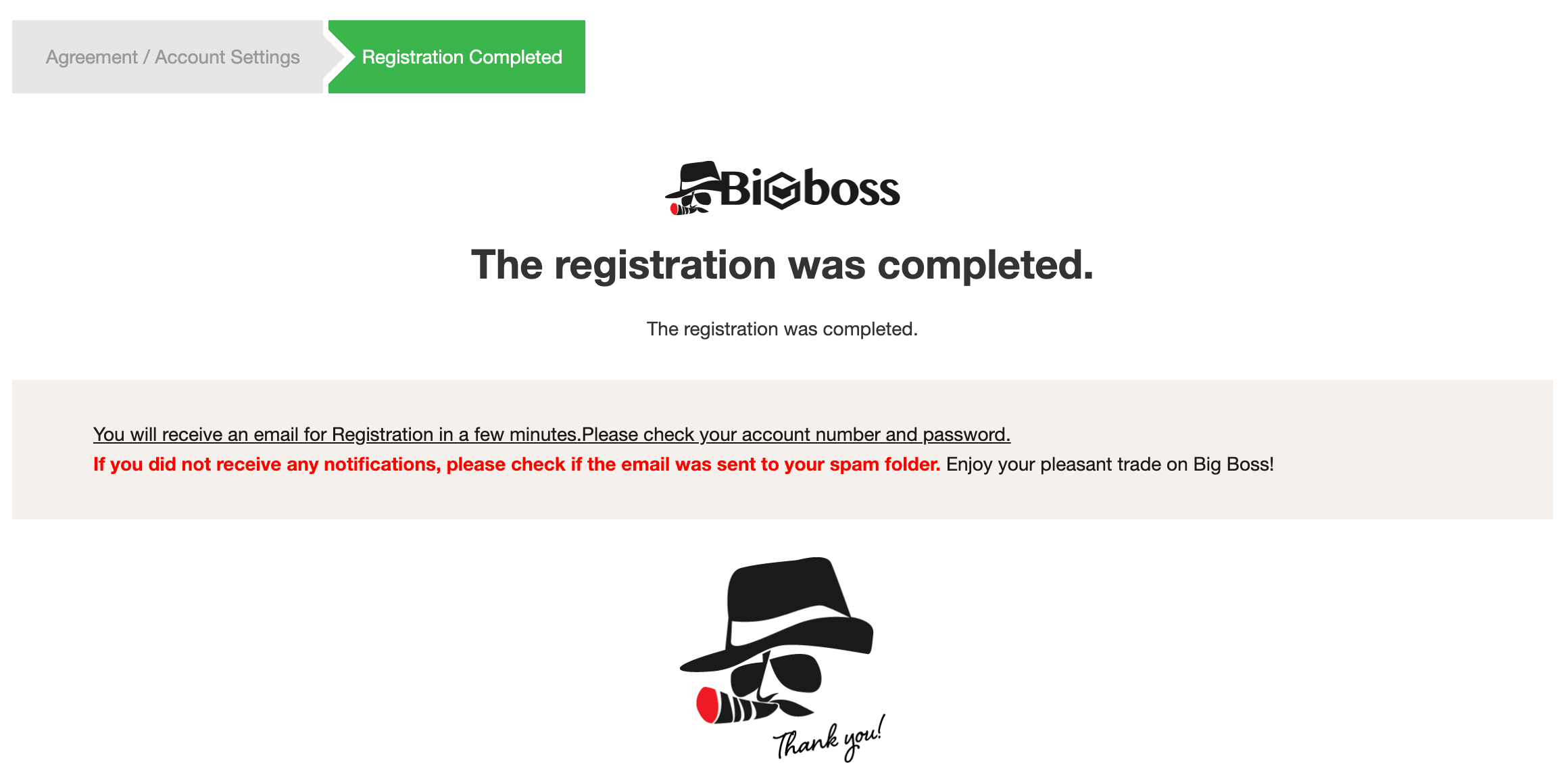 Complete registration