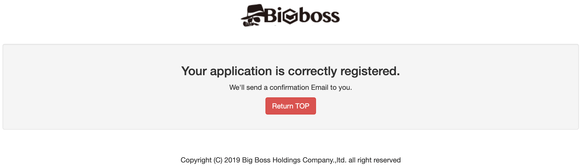 Completion of registration